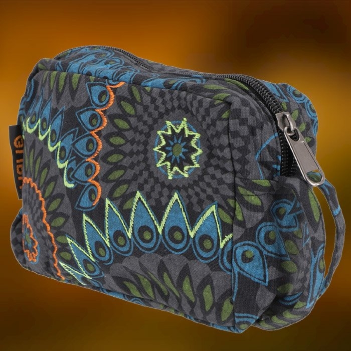 Boho Hippie Kosmetyczka Saszetka Haftowana Czarna