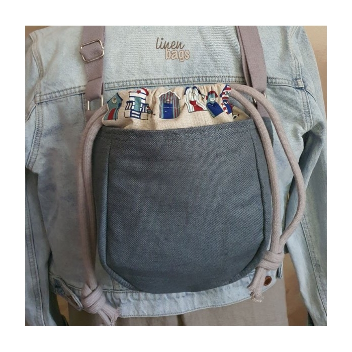 Torebka Lniana DUAL MINI Skandynawskie Domki
