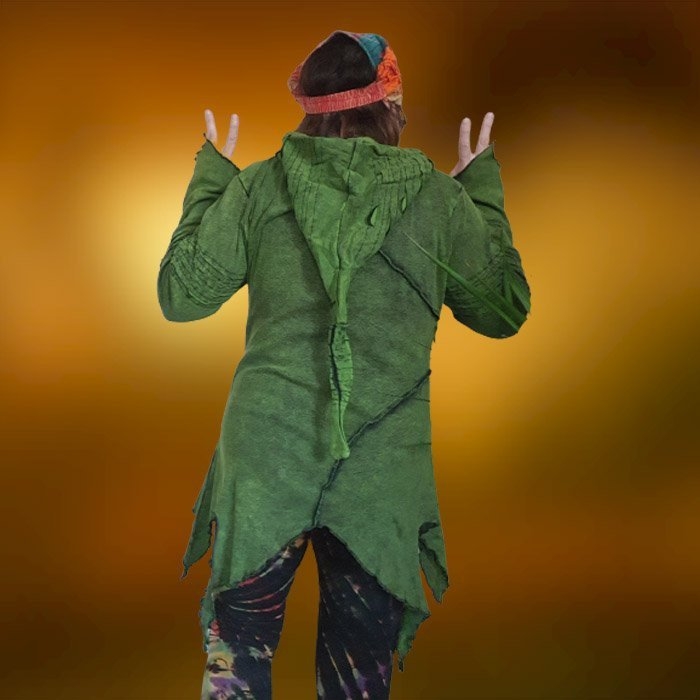 Bluza Elf Rozpinana z Długim Kapturem Zielona Bluza Pixie L/XL