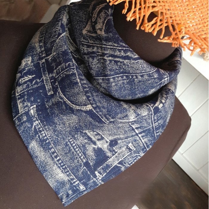 Bandana Lniana Jeans Denim Lniana Chusta