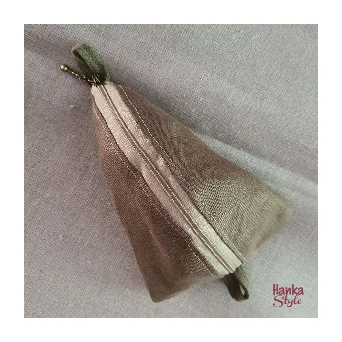Lniana Mini Bag Khaki do Torebki lub na Szyję