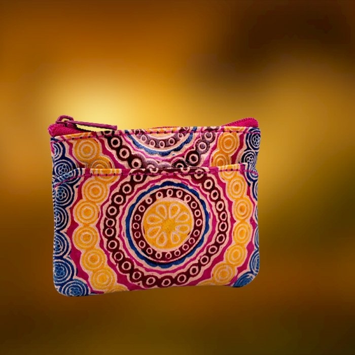 Boho Hippie Portmonetka Portfelik Skórzany Odcienie Różu