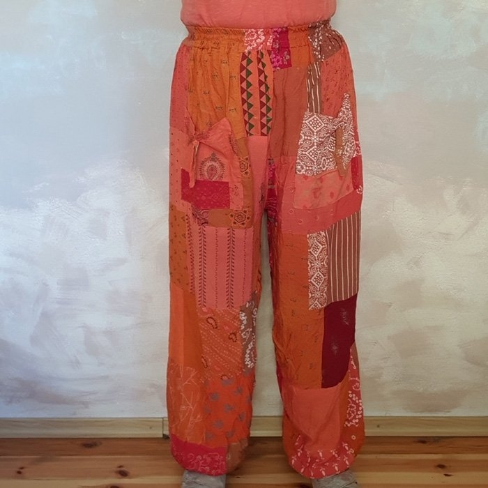 Spodnie Patchwork Haremki Odcienie Pomarańczu od Bayba Hit