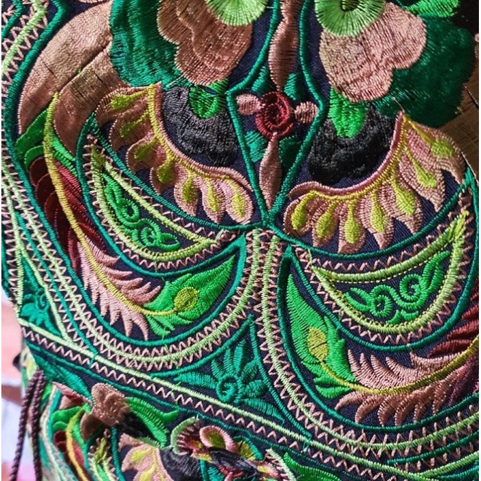 Plecak Damski Haftowany Hmong Bird Green