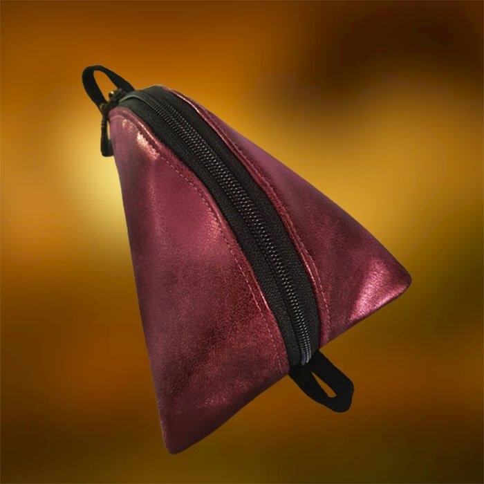 Mini Bag z Eko Skóry Metalizowany Burgund