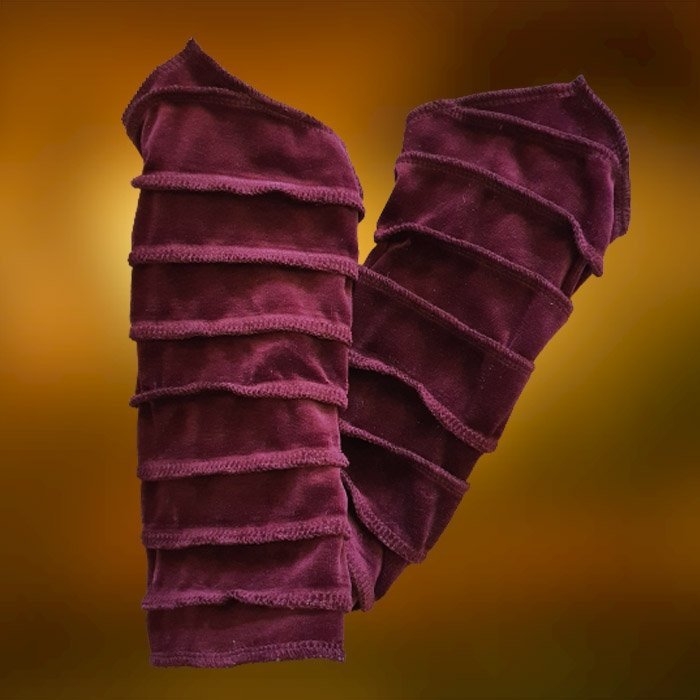Ocieplacze na Ręce Aksamitne Dwustronne Patchwork Czerwone Wino