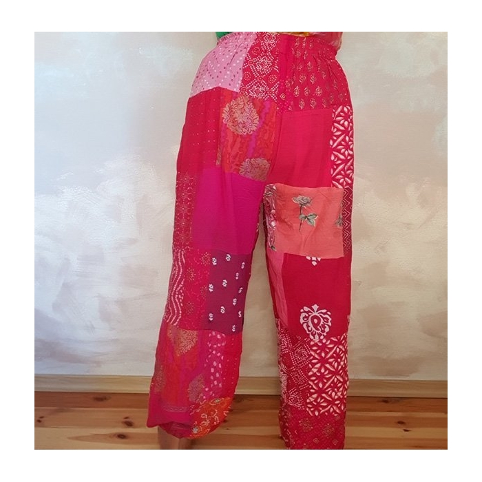 Spodnie Patchwork Haremki Odcienie Różu od Bayba Hit