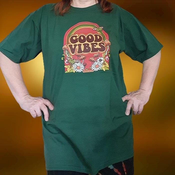 Koszulka Bawełniana Good Vibes Zielona L