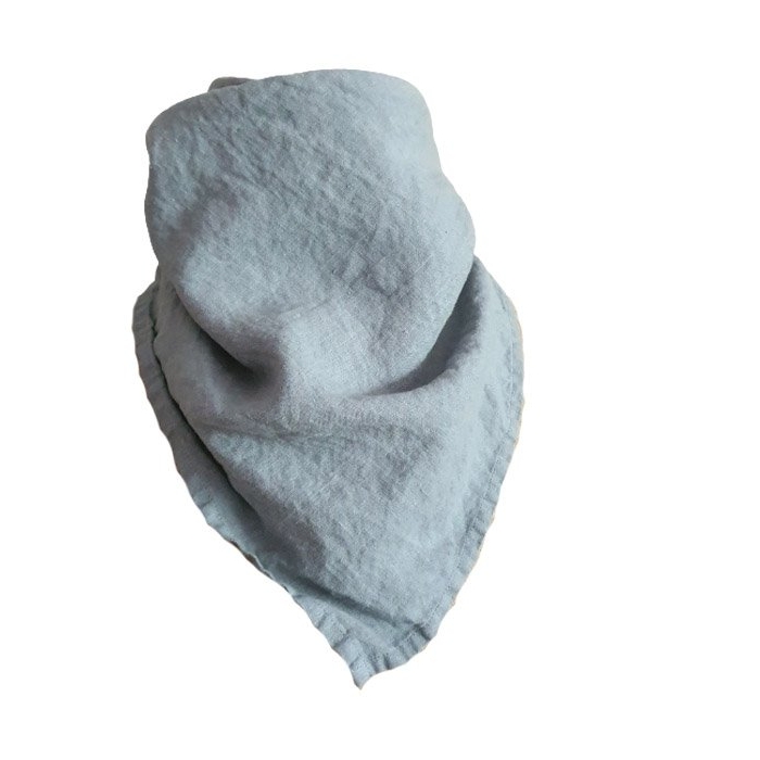 Bandana Chusta Konopna Zmiękczana Szaro Niebieska
