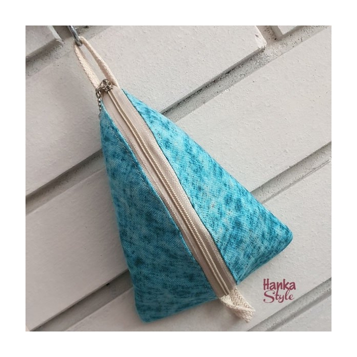 Mini Bag Lniane Turkusowe Kleksy