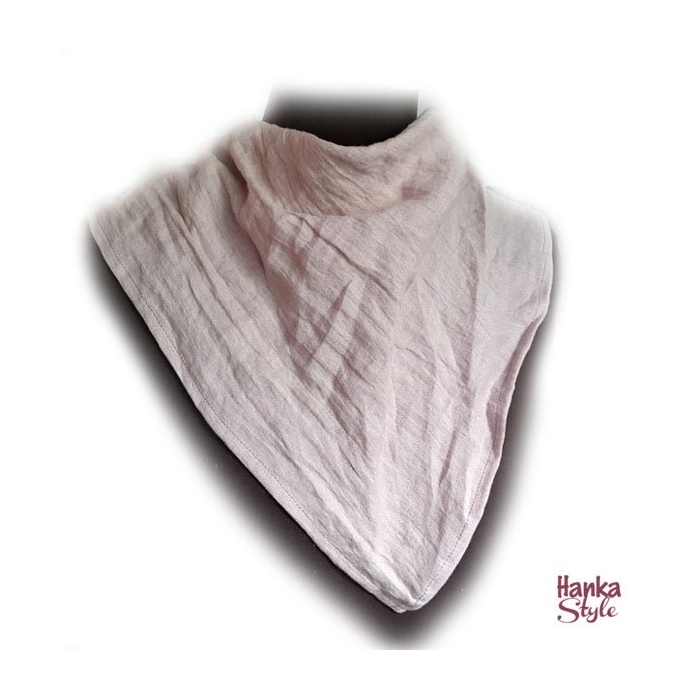 Bandana Lniana Brudny Róż ze Zmiękczanego Lnu