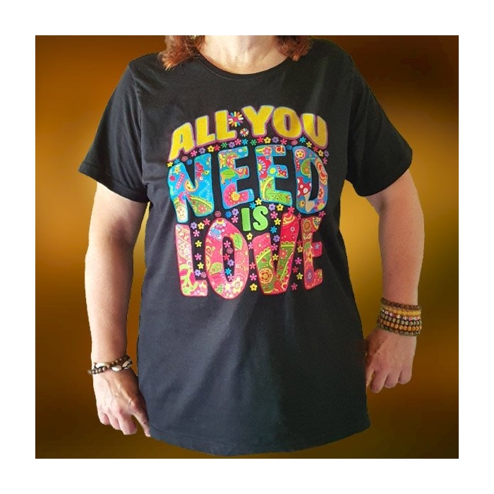 Koszulka Bawełniana Czarna All You Need is Love L