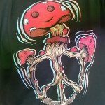 Koszulka Bawełniana Czarna Mushroom