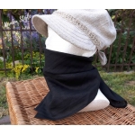 Bandana Lniana Czarna Gładka