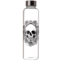 Butelka na Wodę 500 ml z Torebką Czaszka w Różach
