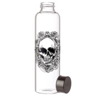 Butelka na Wodę 500 ml z Torebką Czaszka w Różach